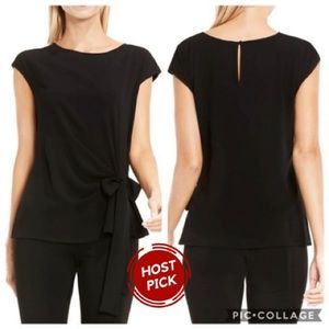 VINCE CAMUTO Mixed Media Tie Front Top🎈HP 8/21🎈
